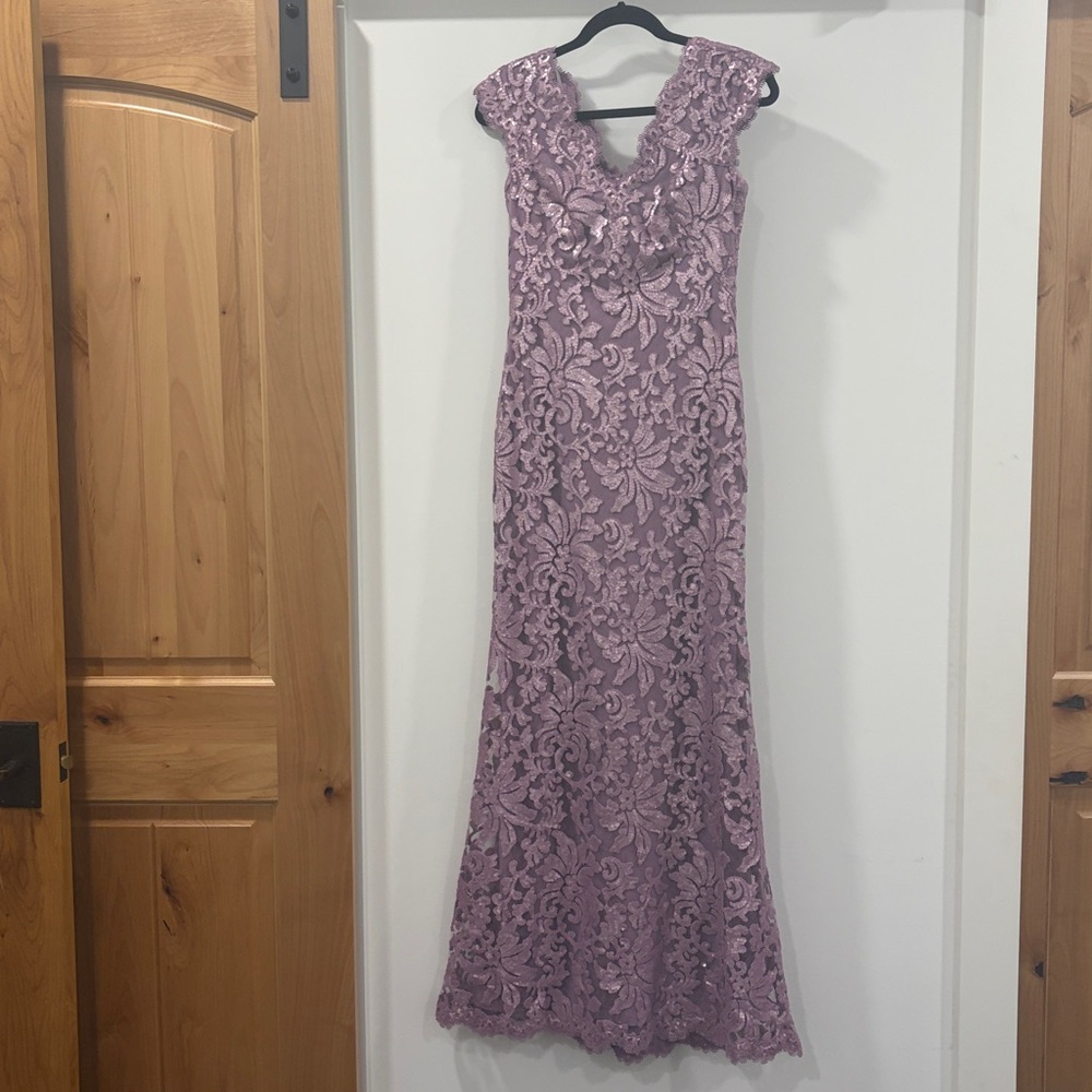 Tadashi Shoji Plum Formal Sequin Long Dress